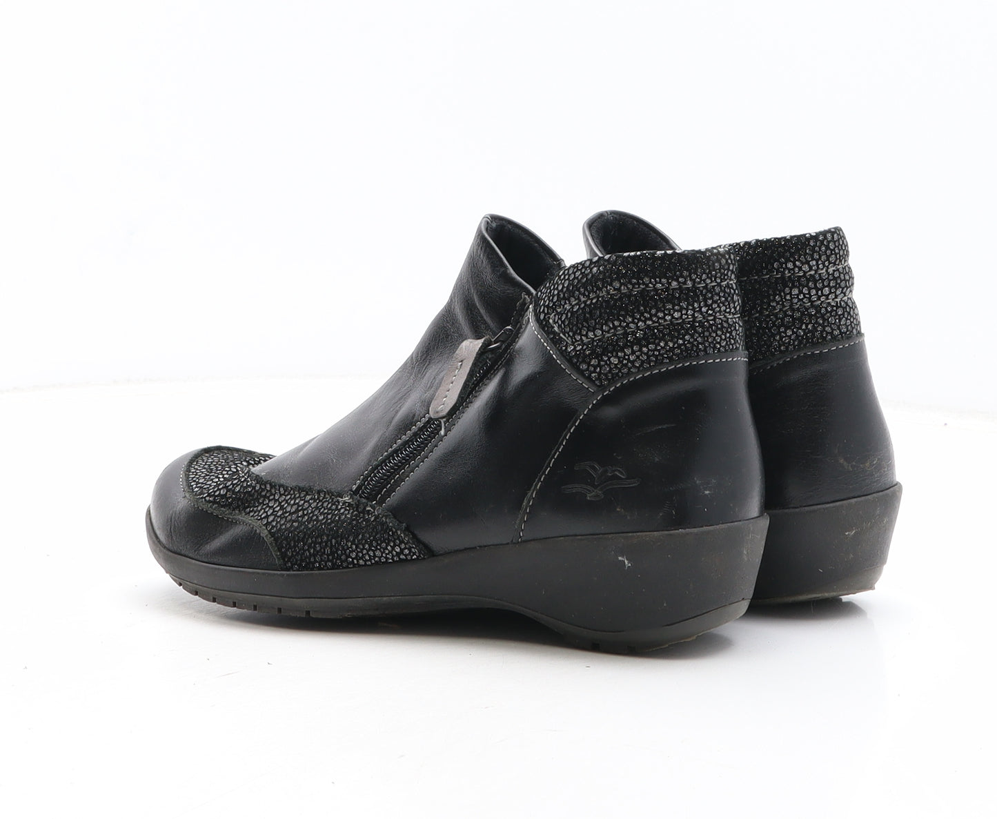 Suave Womens Black Geometric Synthetic Bootie Boot UK