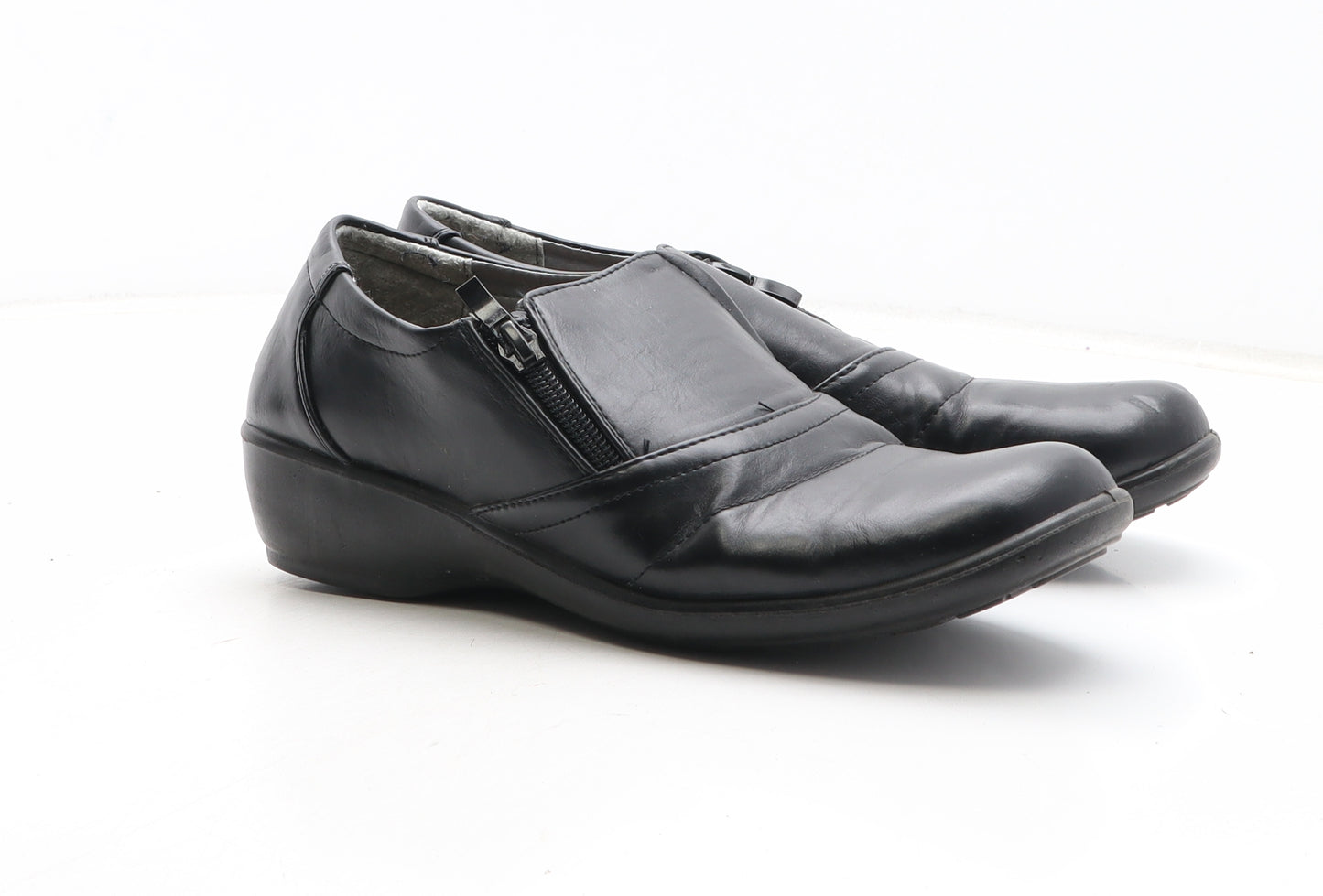 Fit For Feet Womens Black Synthetic Slip On Casual UK