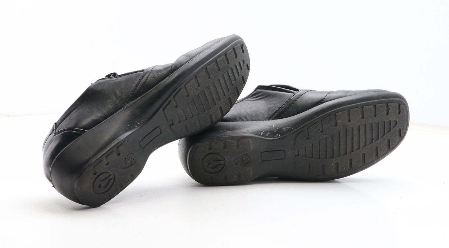 Fit For Feet Womens Black Synthetic Slip On Casual UK