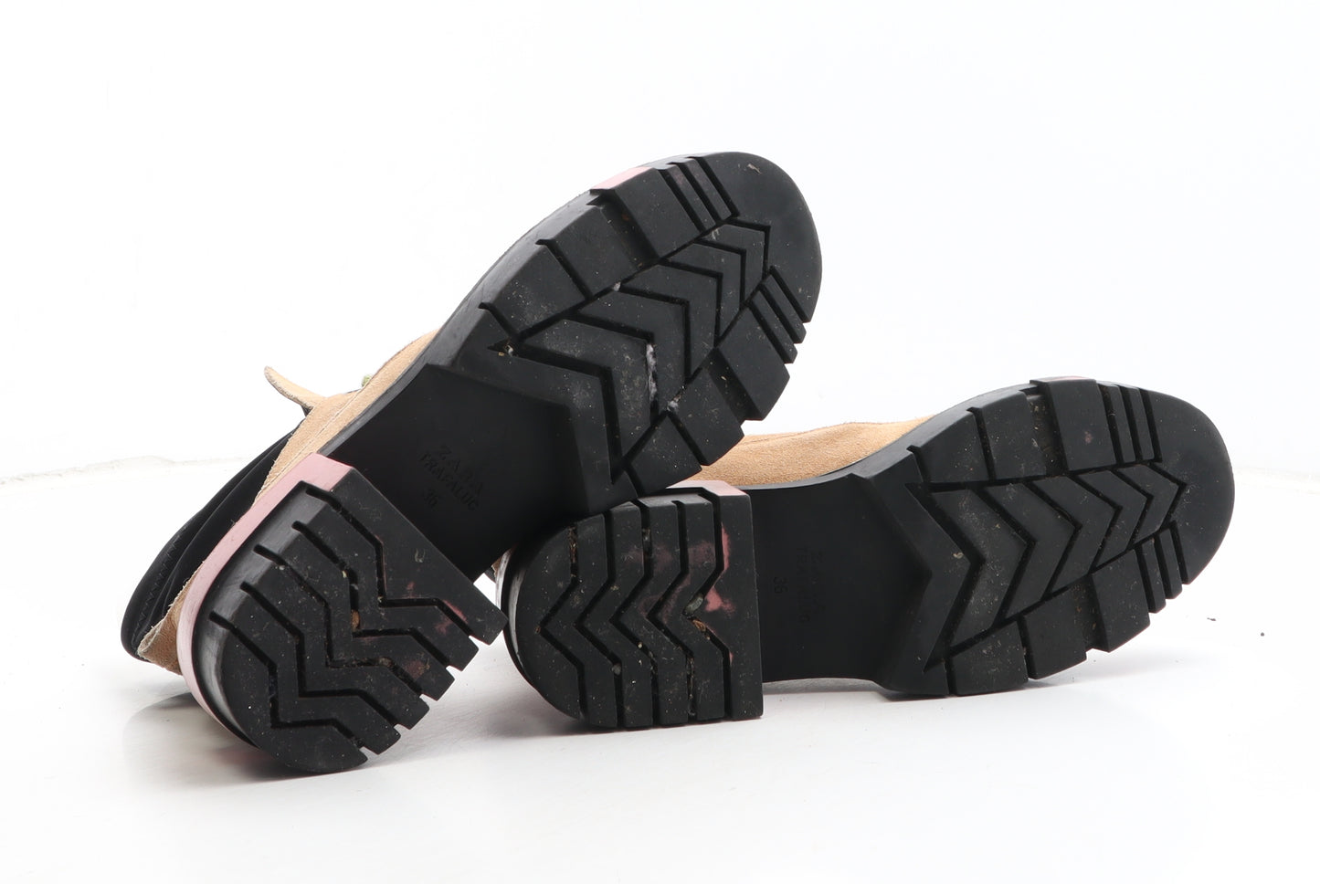 Zara Womens Brown Suede Combat Boot UK