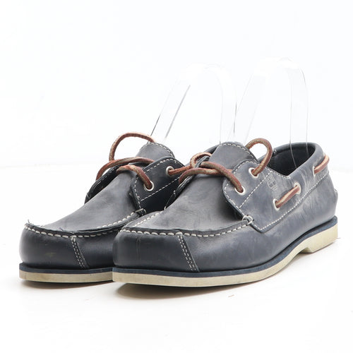 Timberland Mens Blue Leather Boat Shoe Casual UK 5