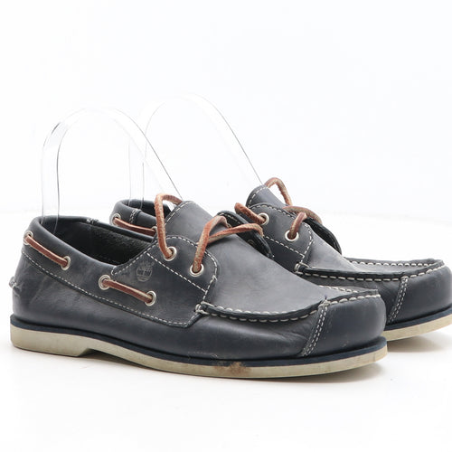 Timberland Mens Blue Leather Boat Shoe Casual UK 5