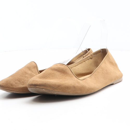 George Womens Brown Fabric Flat UK