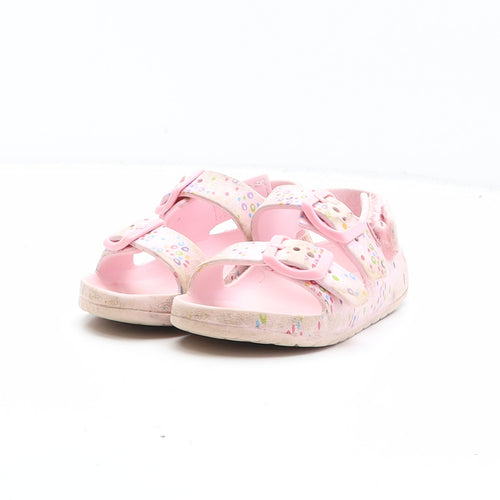 Preworn Girls Pink Geometric Synthetic Fisherman Sandal UK 6