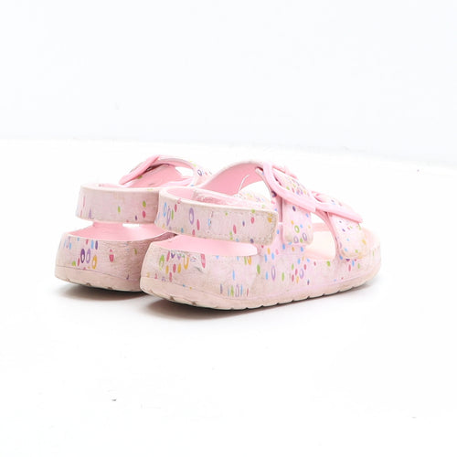 Preworn Girls Pink Geometric Synthetic Fisherman Sandal UK 6