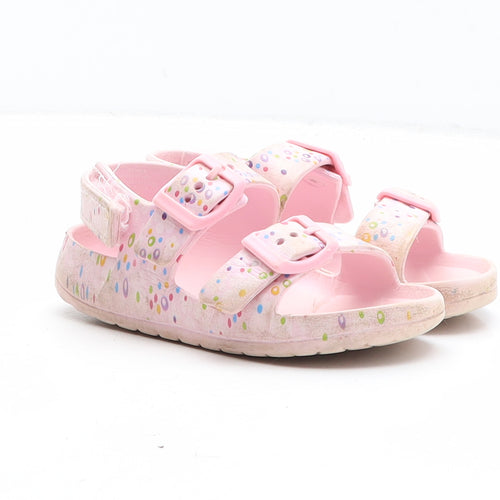Preworn Girls Pink Geometric Synthetic Fisherman Sandal UK 6