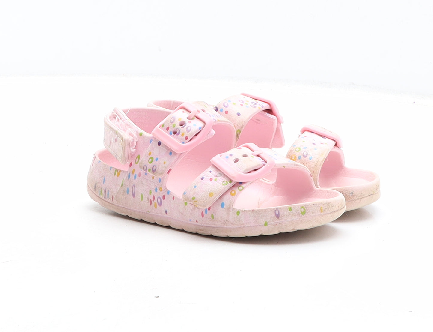 Preworn Girls Pink Geometric Synthetic Fisherman Sandal UK 6