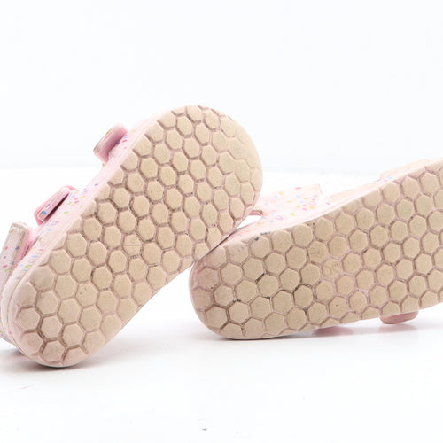 Preworn Girls Pink Geometric Synthetic Fisherman Sandal UK 6