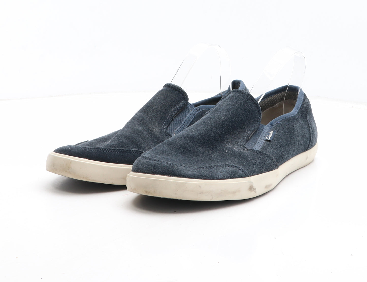 Clarks Mens Blue Fabric Slip On Casual UK 10