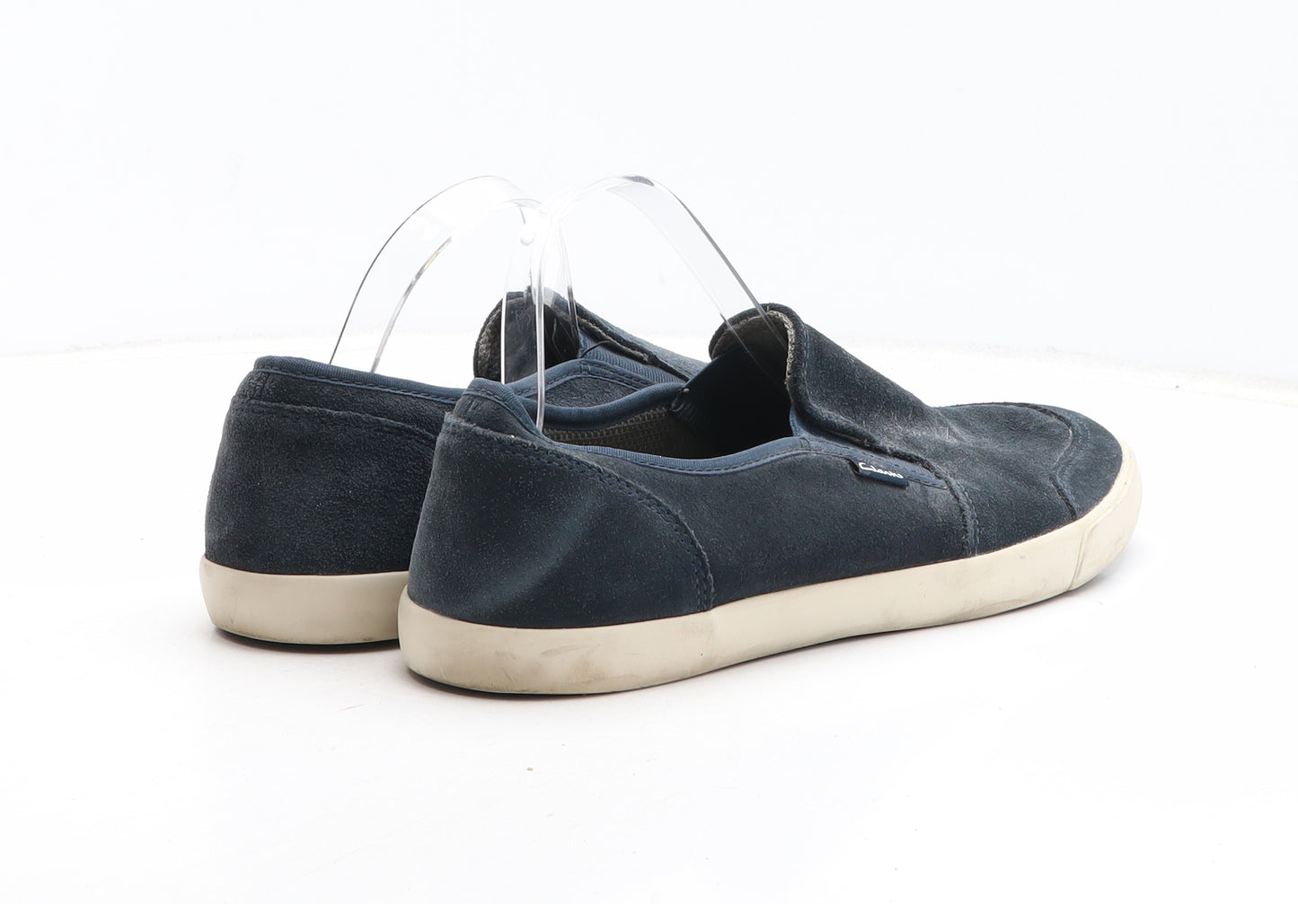 Clarks Mens Blue Fabric Slip On Casual UK 10