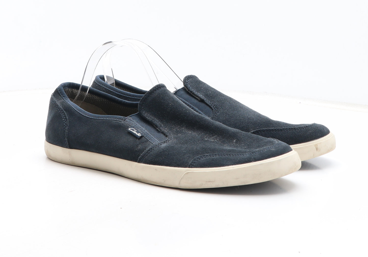 Clarks Mens Blue Fabric Slip On Casual UK 10