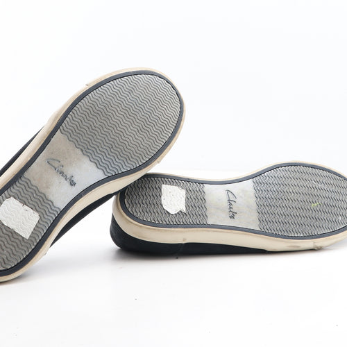 Clarks Mens Blue Fabric Slip On Casual UK 10