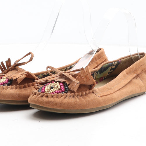 Atmosphere Womens Brown Synthetic Loafer Flat UK