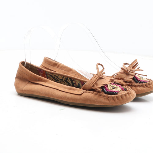 Atmosphere Womens Brown Synthetic Loafer Flat UK