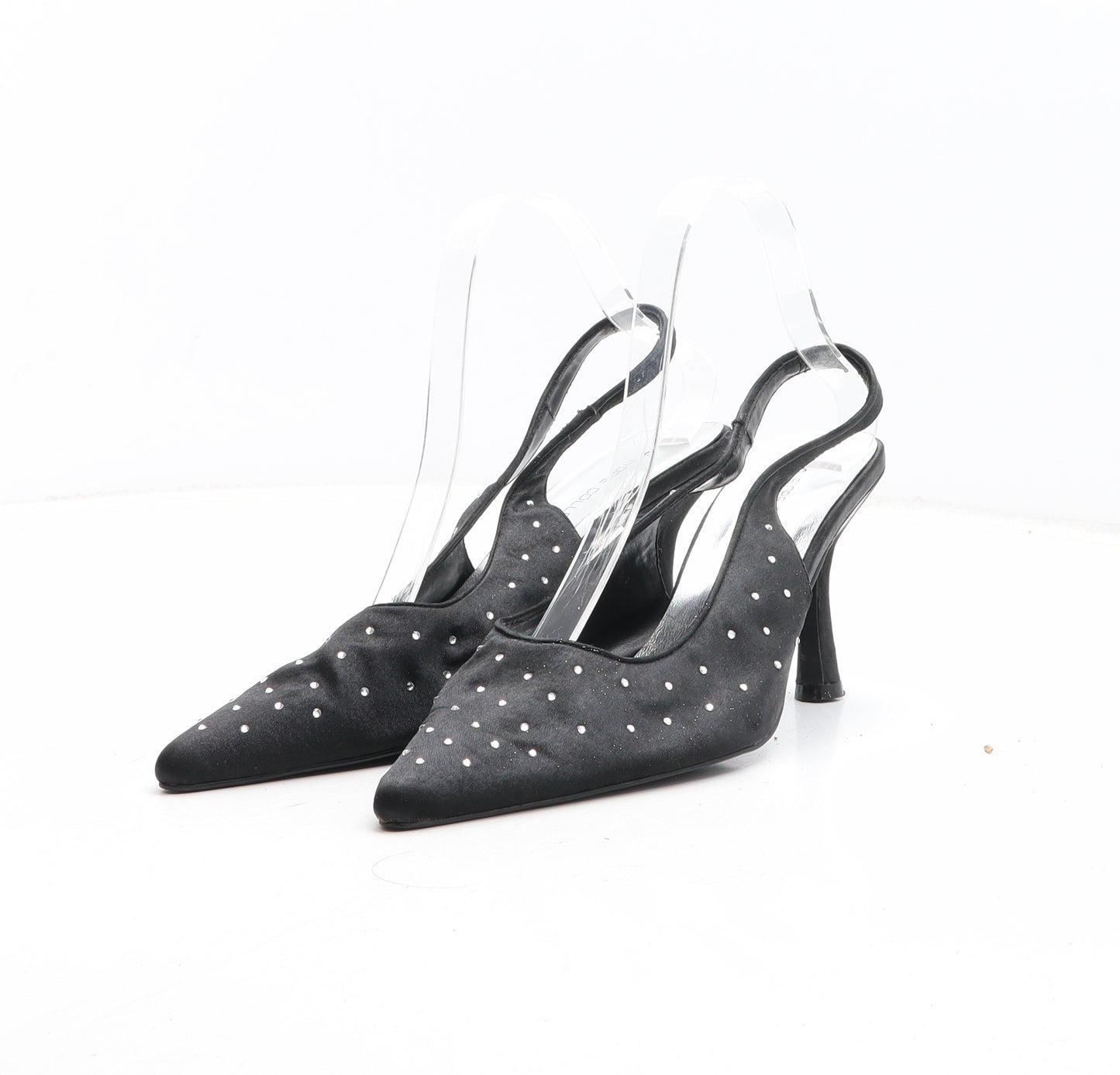 Fiore Womens Black Synthetic Slingback Heel UK