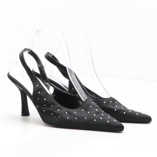 Fiore Womens Black Synthetic Slingback Heel UK