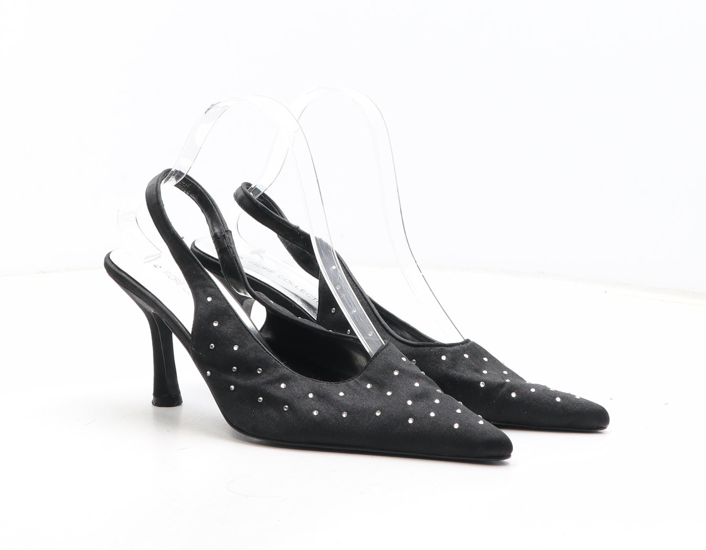 Fiore Womens Black Synthetic Slingback Heel UK