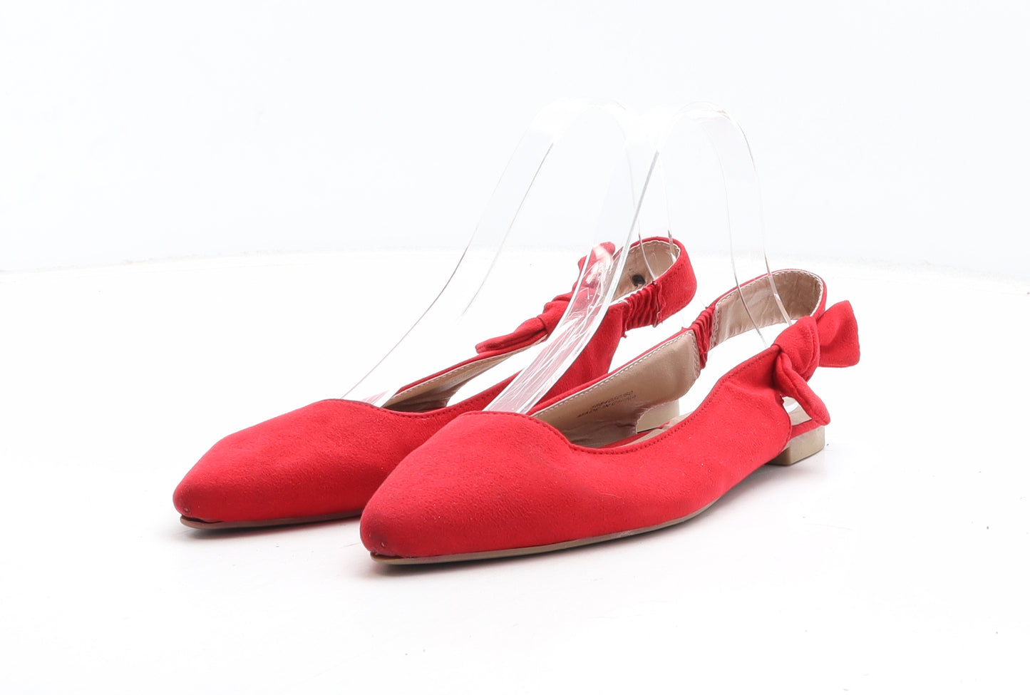 New Look Womens Red Synthetic Slingback Flat UK
