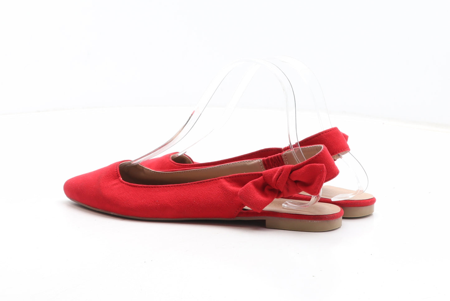 New Look Womens Red Synthetic Slingback Flat UK