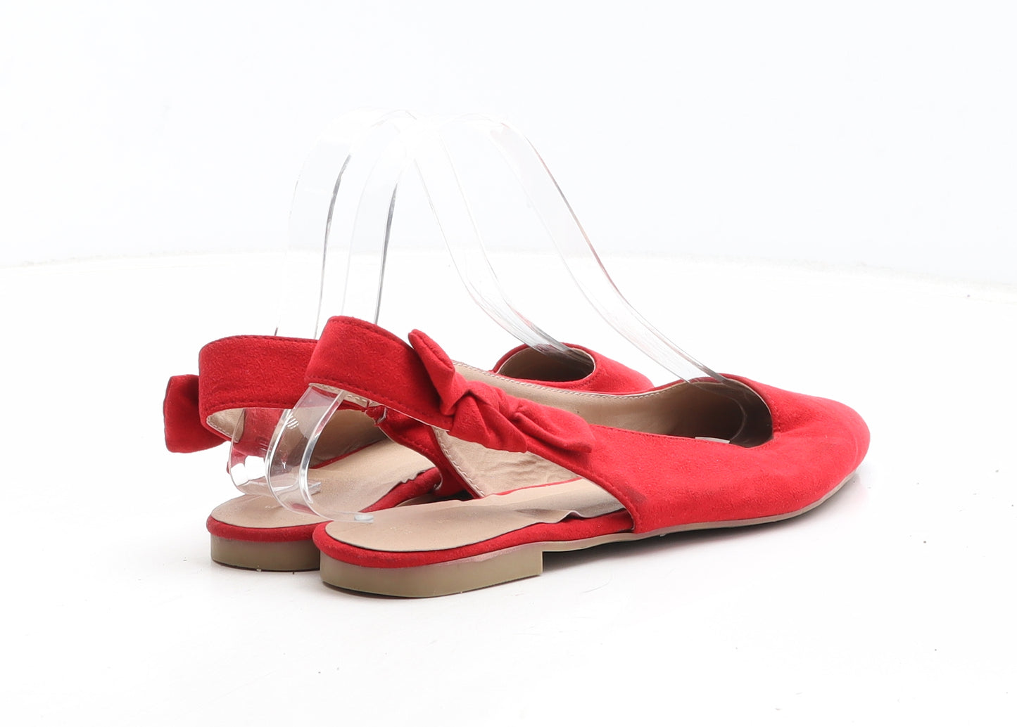 New Look Womens Red Synthetic Slingback Flat UK