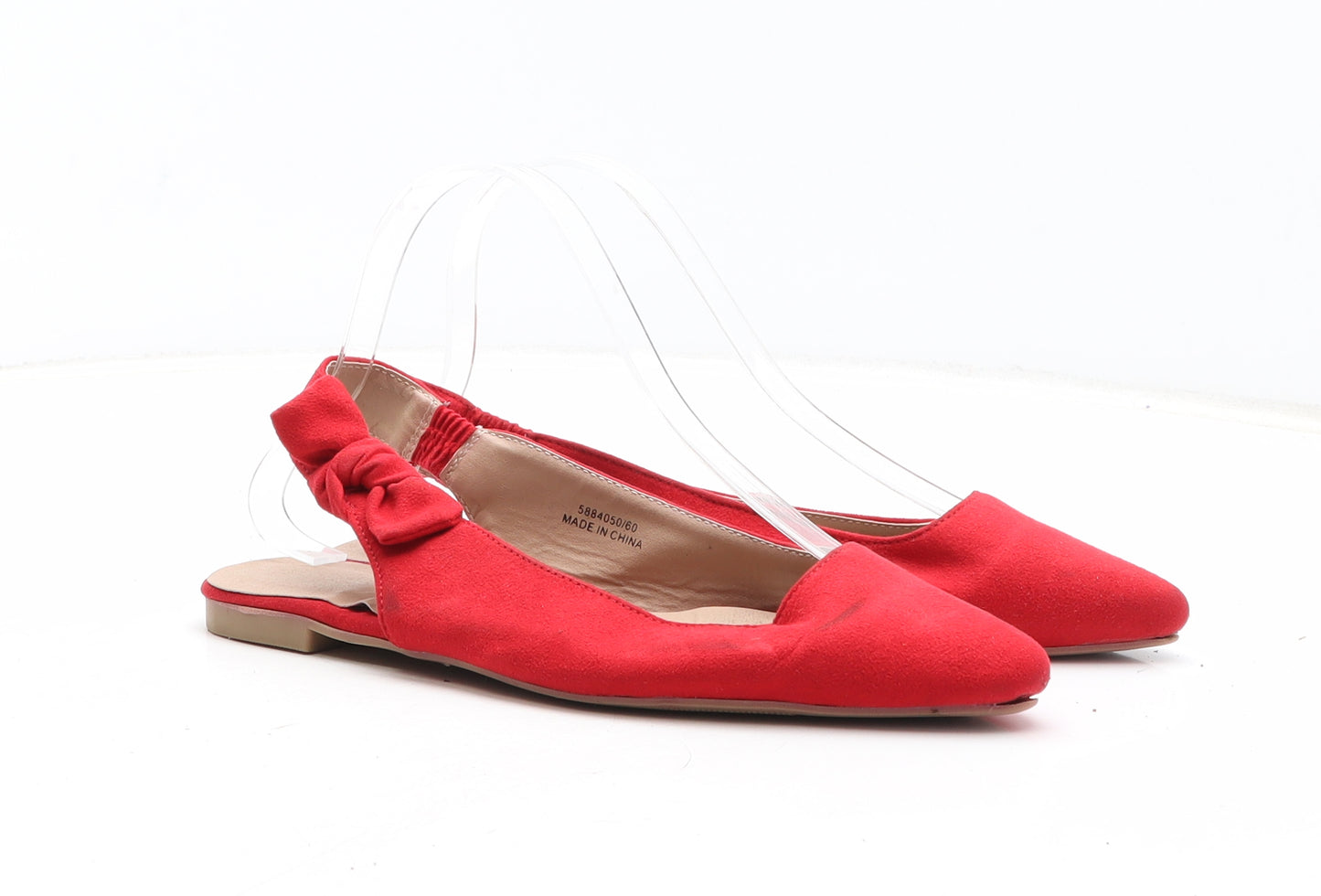 New Look Womens Red Synthetic Slingback Flat UK