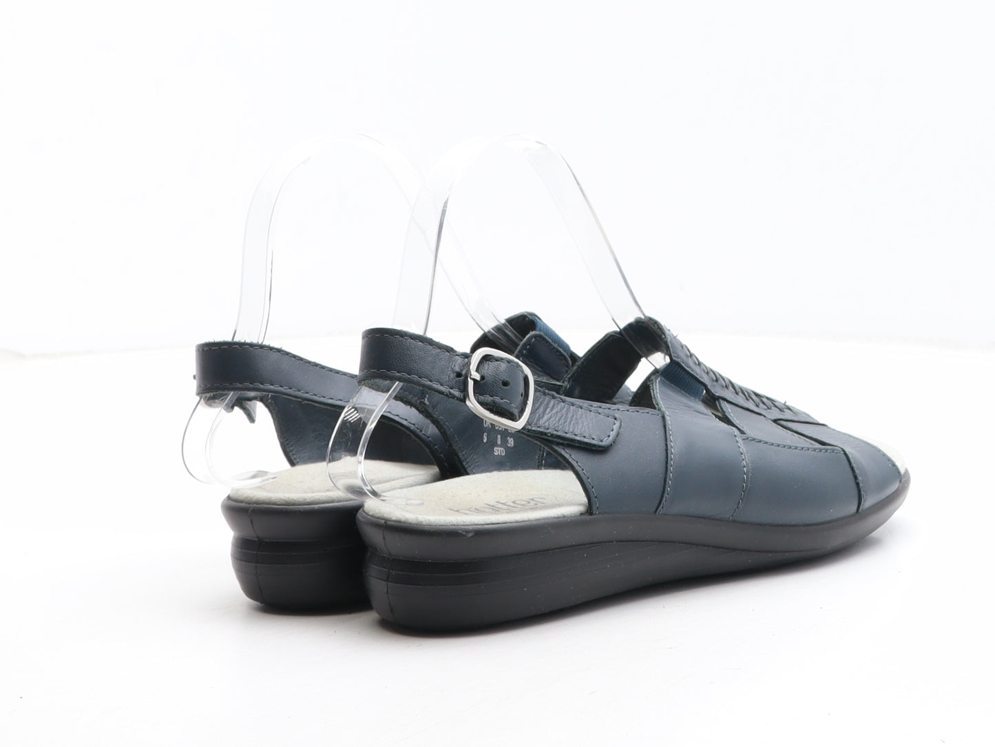 Hotter Womens Blue Leather Slingback Sandal UK