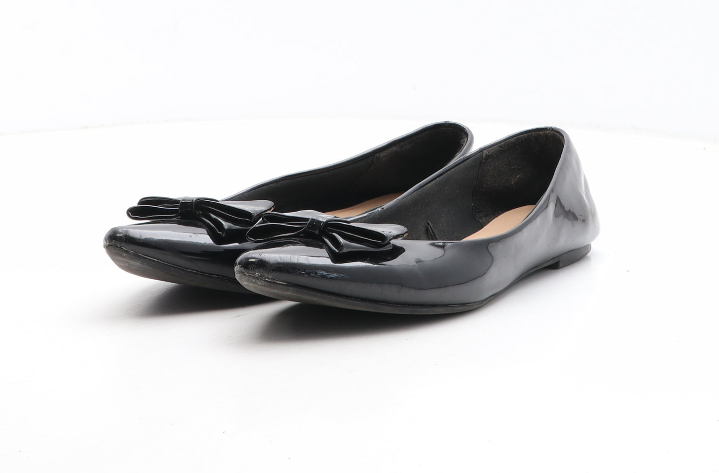 F&F Womens Black Synthetic Slip On Flat UK