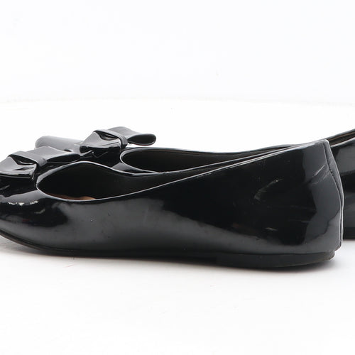 F&F Womens Black Synthetic Slip On Flat UK