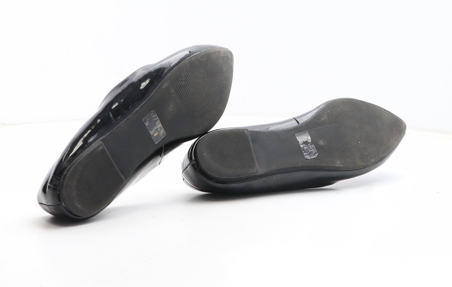 F&F Womens Black Synthetic Slip On Flat UK