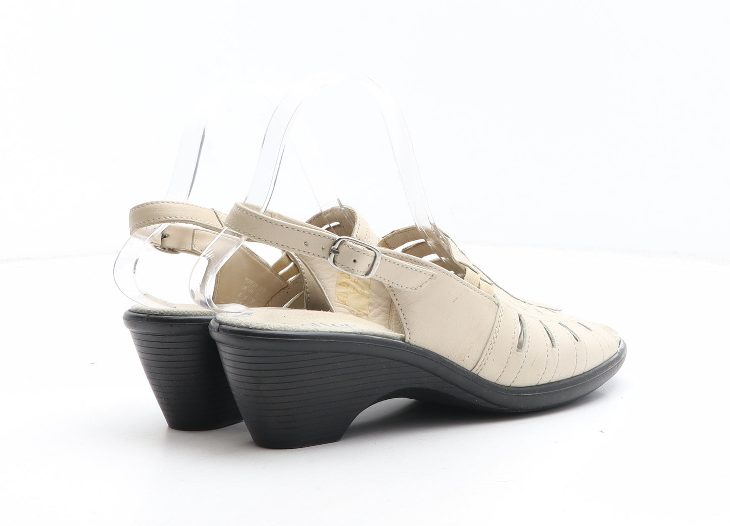 Hotter Womens Beige Synthetic Slingback Heel UK