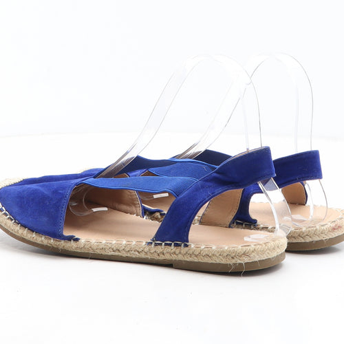M&Co Womens Blue Synthetic Espadrille Sandal UK