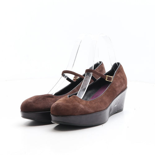 Preworn Womens Brown Synthetic Platform Heel UK