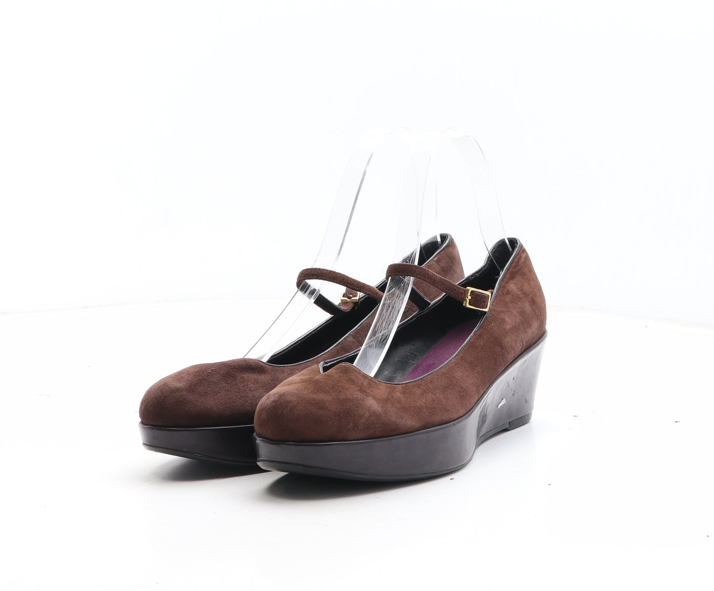 Preworn Womens Brown Synthetic Platform Heel UK