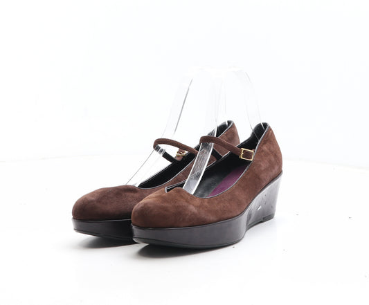 Preworn Womens Brown Synthetic Platform Heel UK