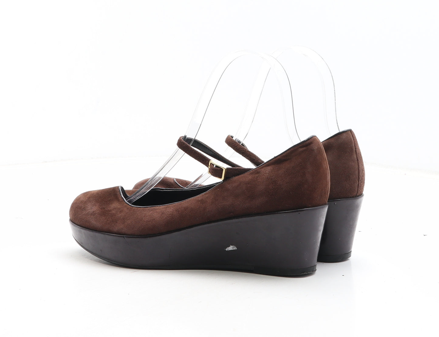 Preworn Womens Brown Synthetic Platform Heel UK