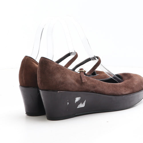 Preworn Womens Brown Synthetic Platform Heel UK