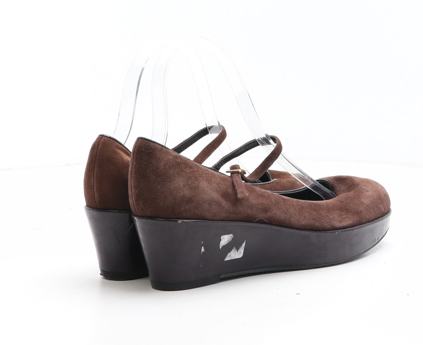 Preworn Womens Brown Synthetic Platform Heel UK