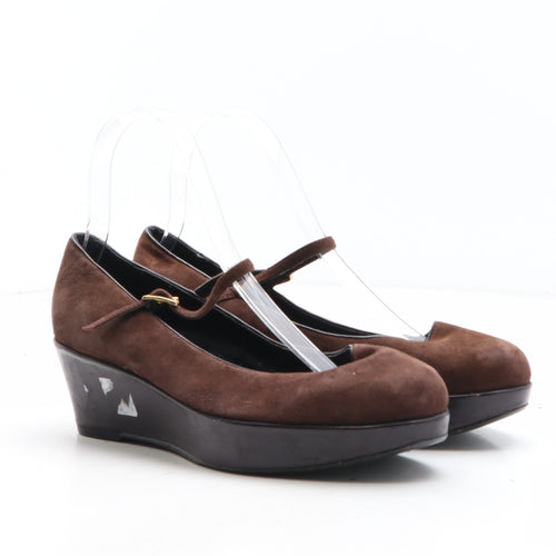 Preworn Womens Brown Synthetic Platform Heel UK