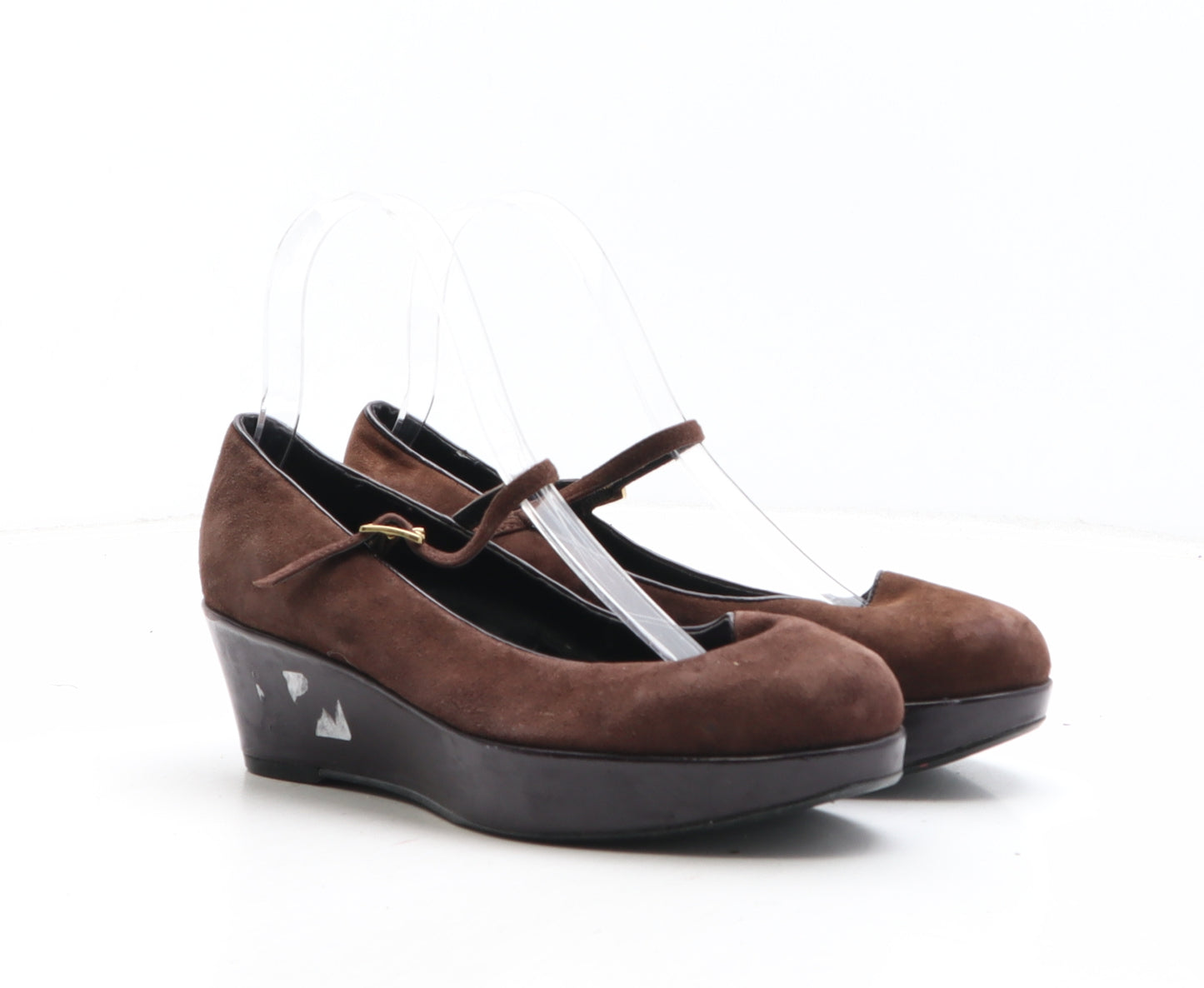 Preworn Womens Brown Synthetic Platform Heel UK