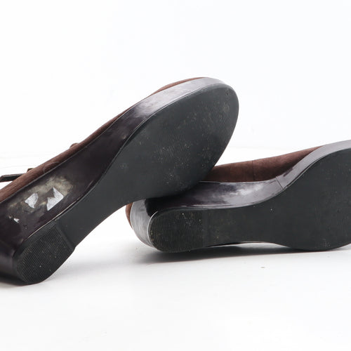 Preworn Womens Brown Synthetic Platform Heel UK