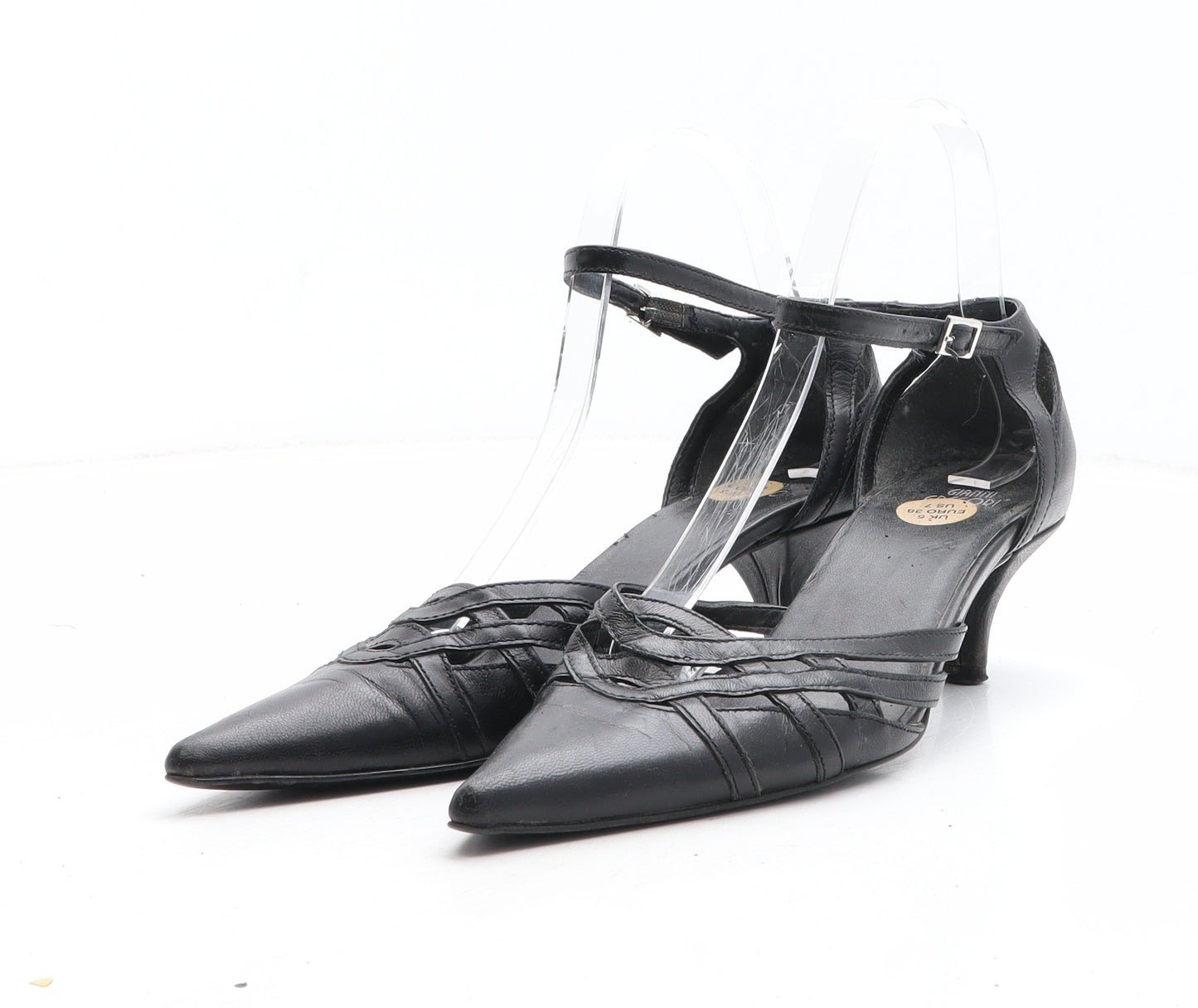 Preworn Womens Black Synthetic Strappy Heel UK