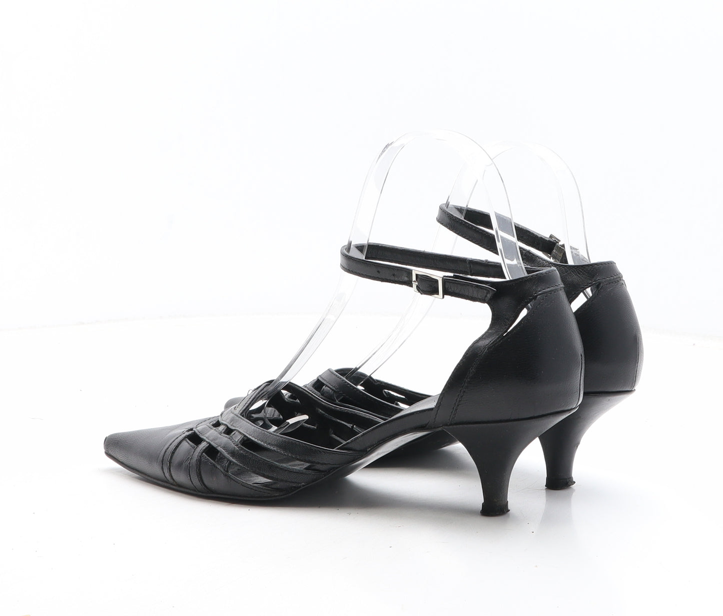 Preworn Womens Black Synthetic Strappy Heel UK