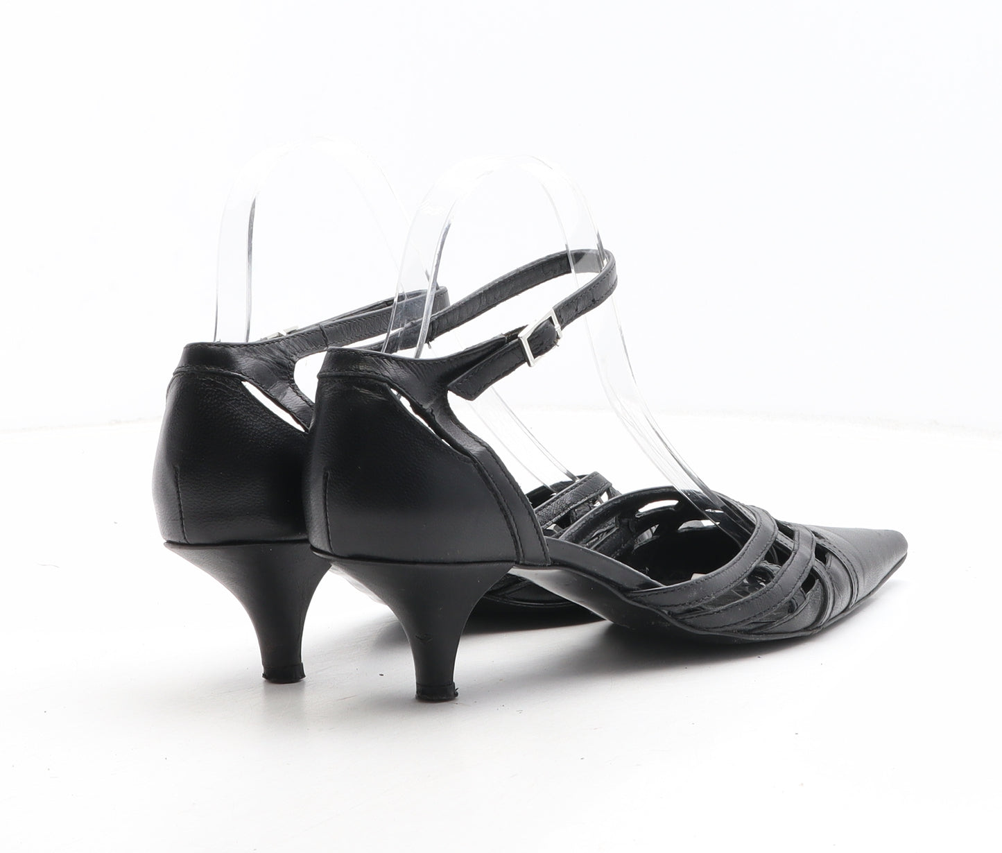 Preworn Womens Black Synthetic Strappy Heel UK