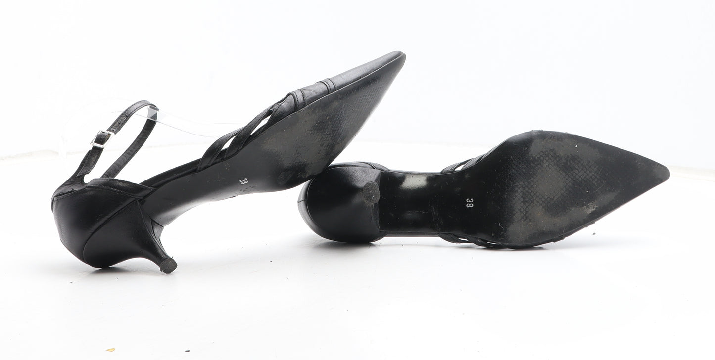 Preworn Womens Black Synthetic Strappy Heel UK