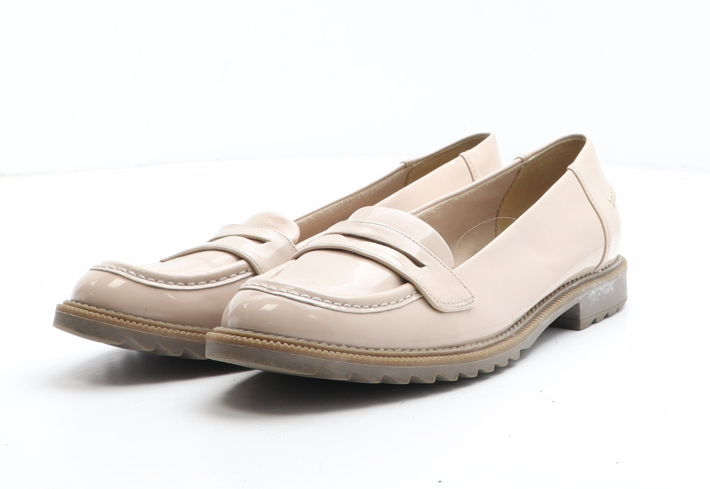 Clarks Womens Beige Synthetic Loafer Casual UK