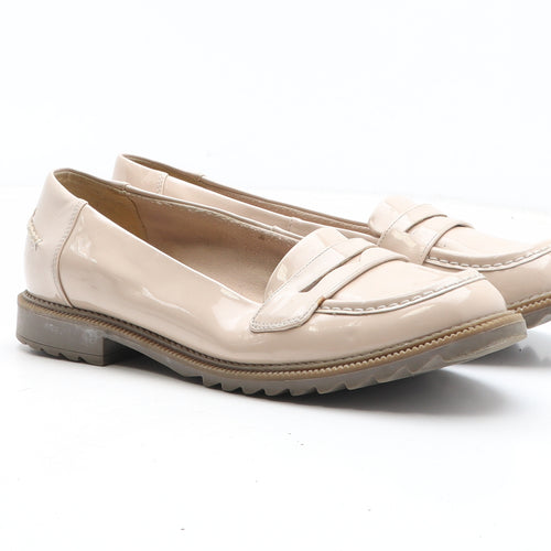 Clarks Womens Beige Synthetic Loafer Casual UK