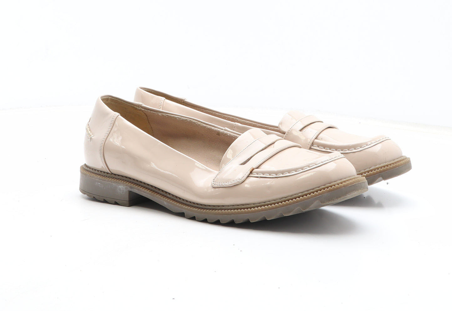 Clarks Womens Beige Synthetic Loafer Casual UK