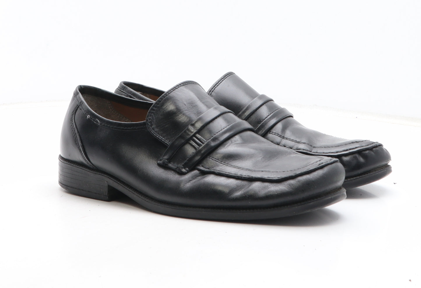 Clarks Mens Black Leather Slip On Casual UK 8