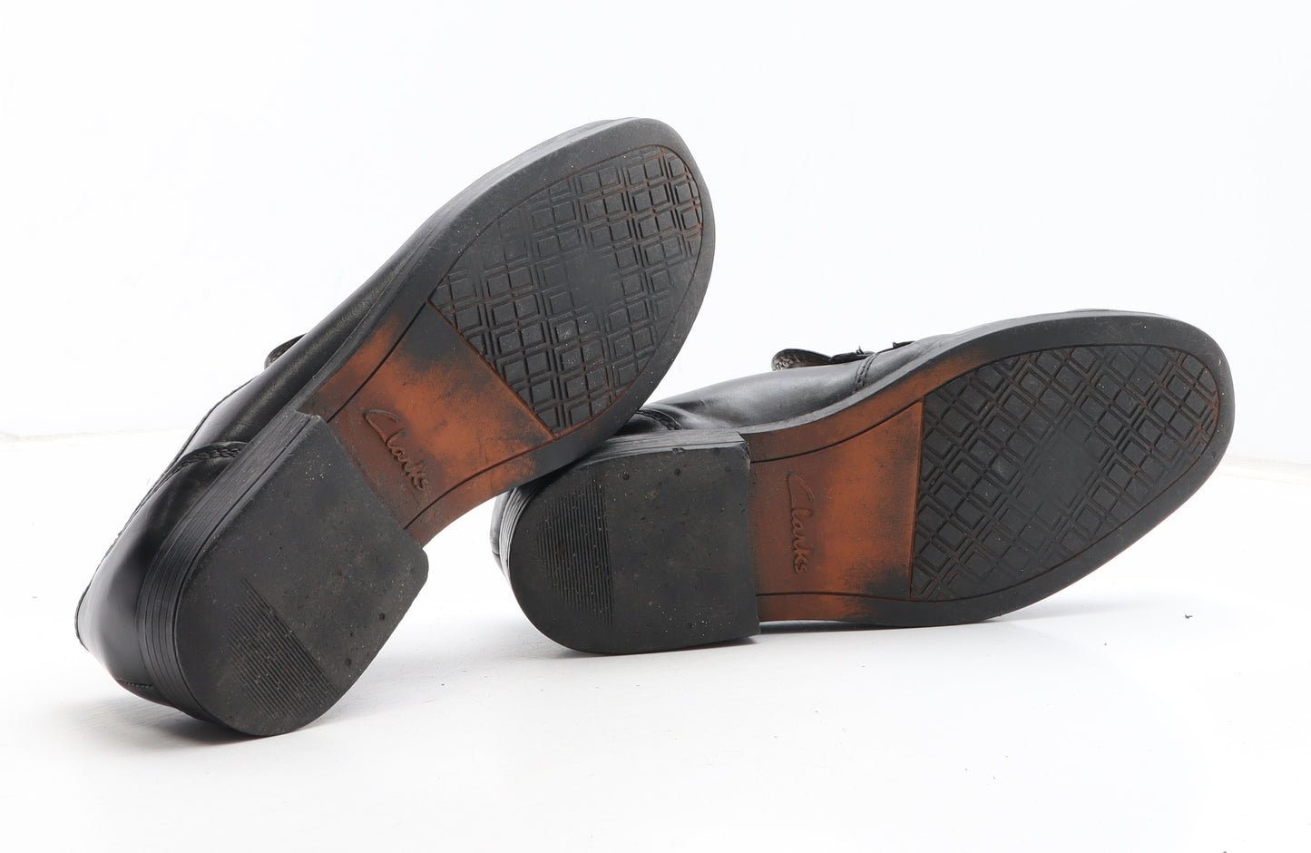 Clarks Mens Black Leather Slip On Casual UK 8