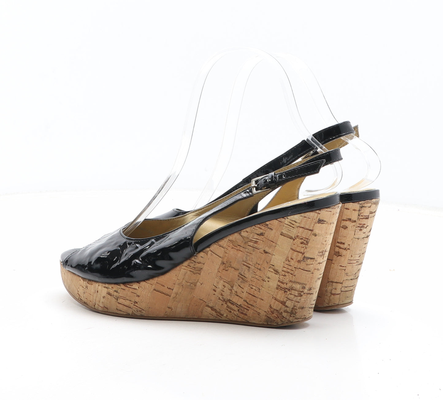 Carvela Womens Black Synthetic Slingback Heel UK - Patent